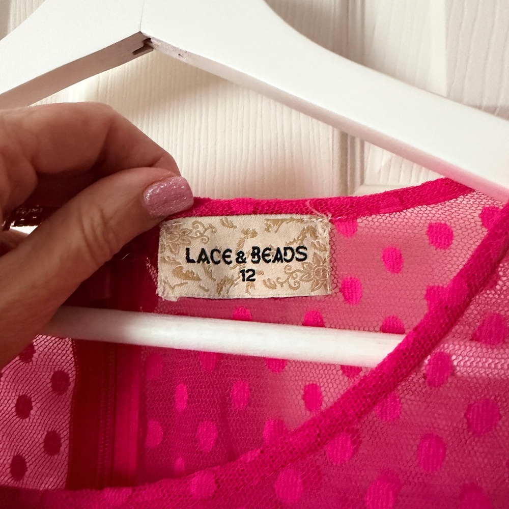 Lace & Beads Ruffle Dress - Picture 4 of 7